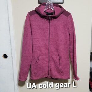 Women's Hoodie Large Rose Under Armour Cold Gear Jacket Sporty Cozy Activewear